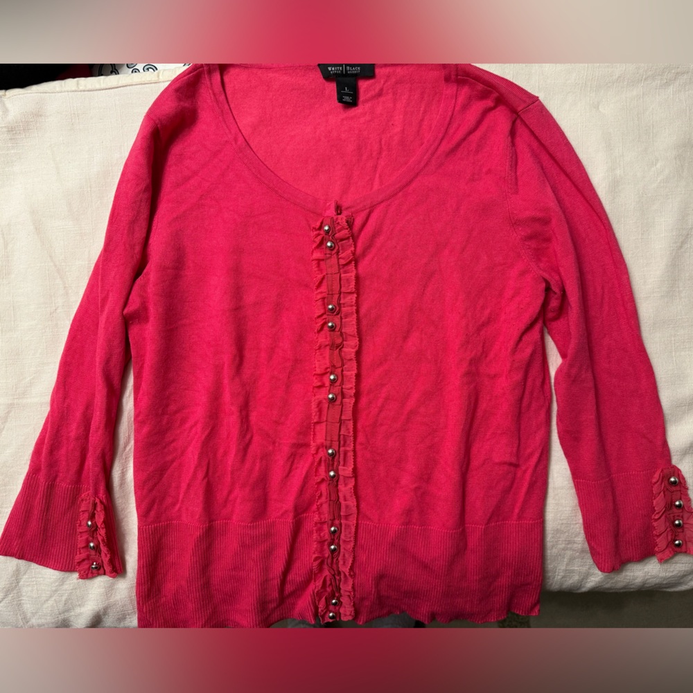 White House Black Markey 3/4 sleeve Cardigan
